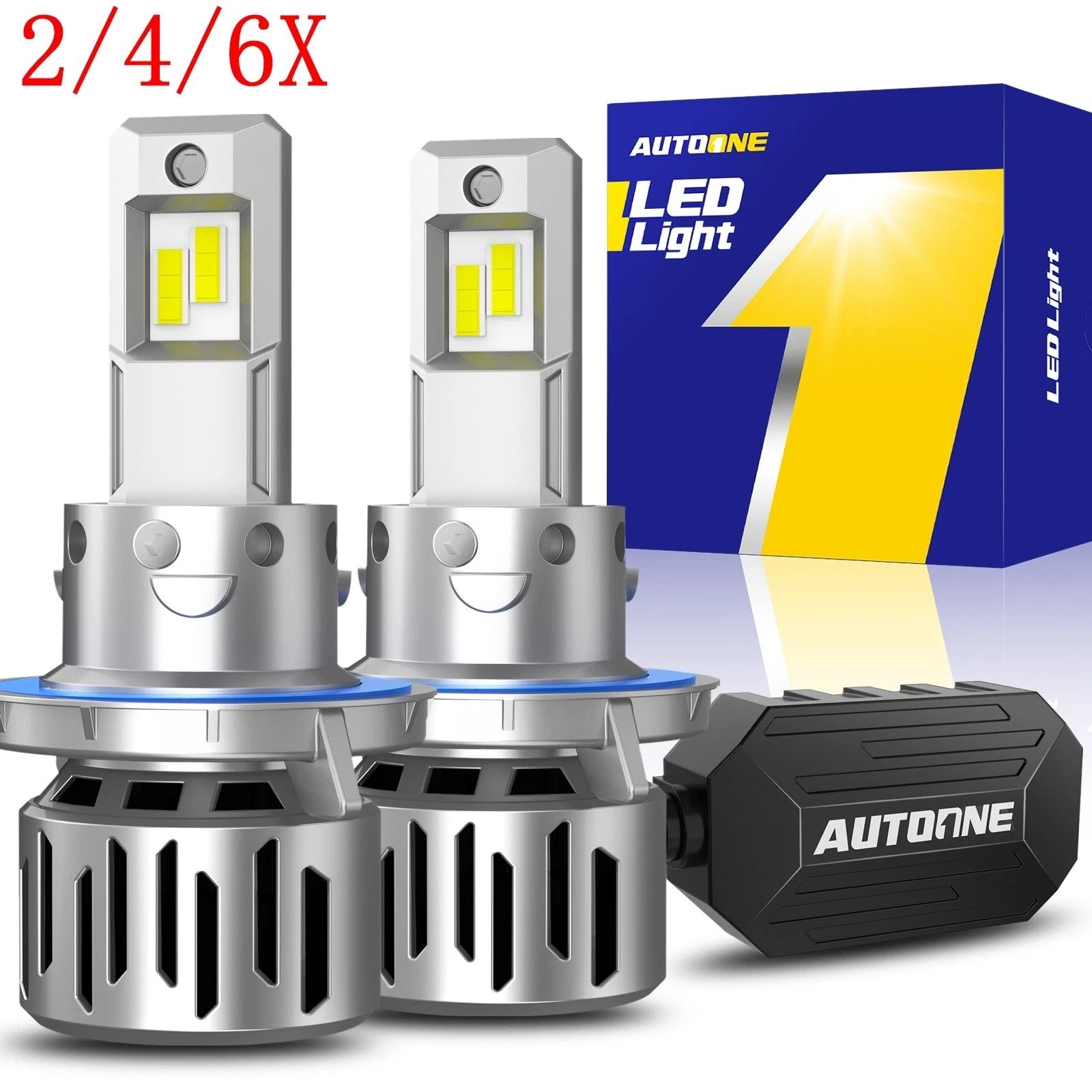 2X 9008 H13 LED Headlight Bulbs for Hi/Lo Beam Conversion Kit
