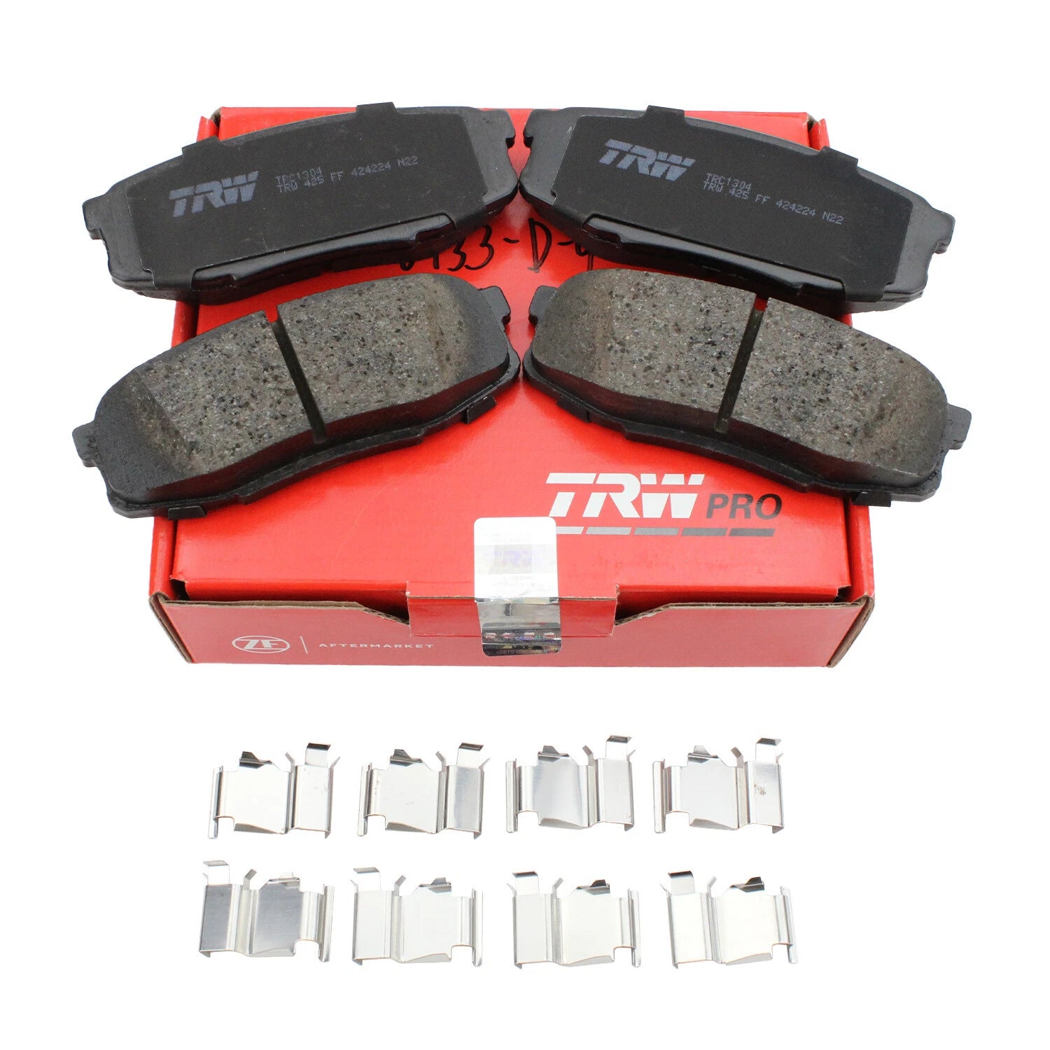 TRW Pro Rear Ceramic Brake Pad Set & Clips for LX570 Land Cruiser Sequoia Tundra (2008–2021)