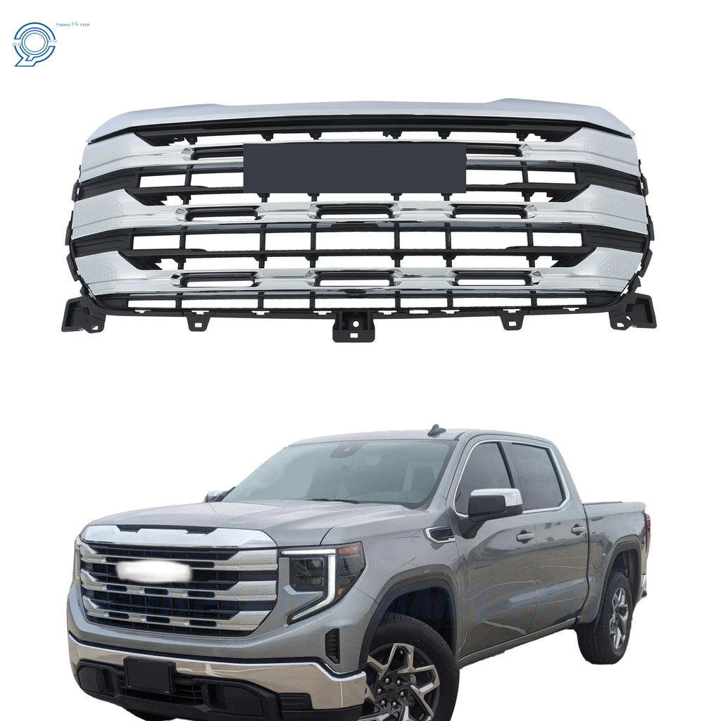 Chrome Front Upper Bumper Grille for GMC Sierra 1500 SLE (2022–2024)