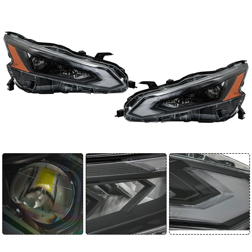 Set of 2 LED Headlights for Nissan Altima (2023–2024) Clear Lens