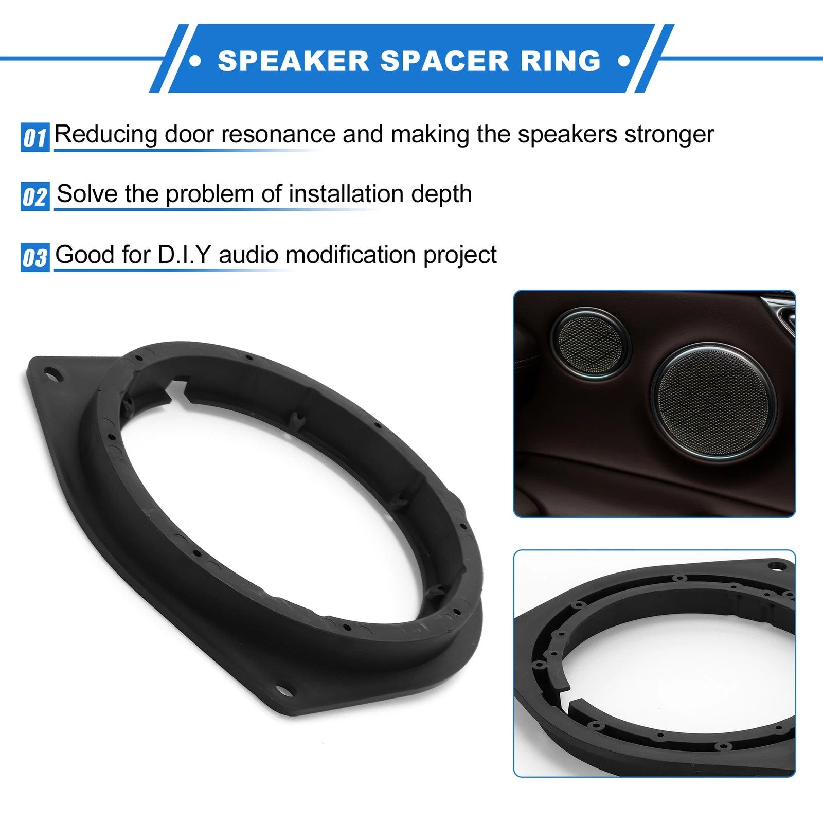 Set of 2 Speaker Spacer Rings for Toyota Echo (2000–2005) 6.5''