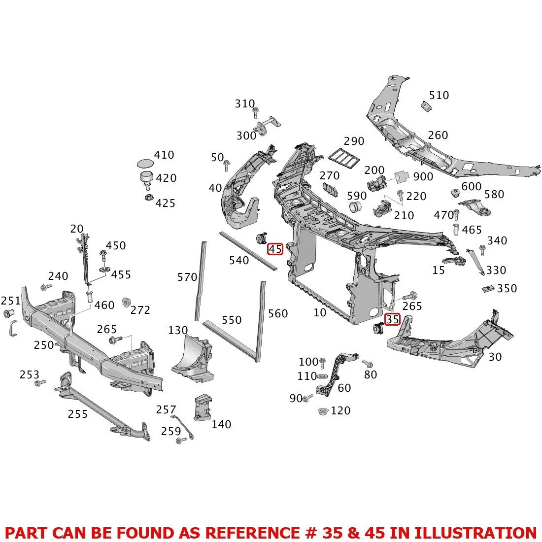 Radiator Support Spacer for Mercedes (0009811178)