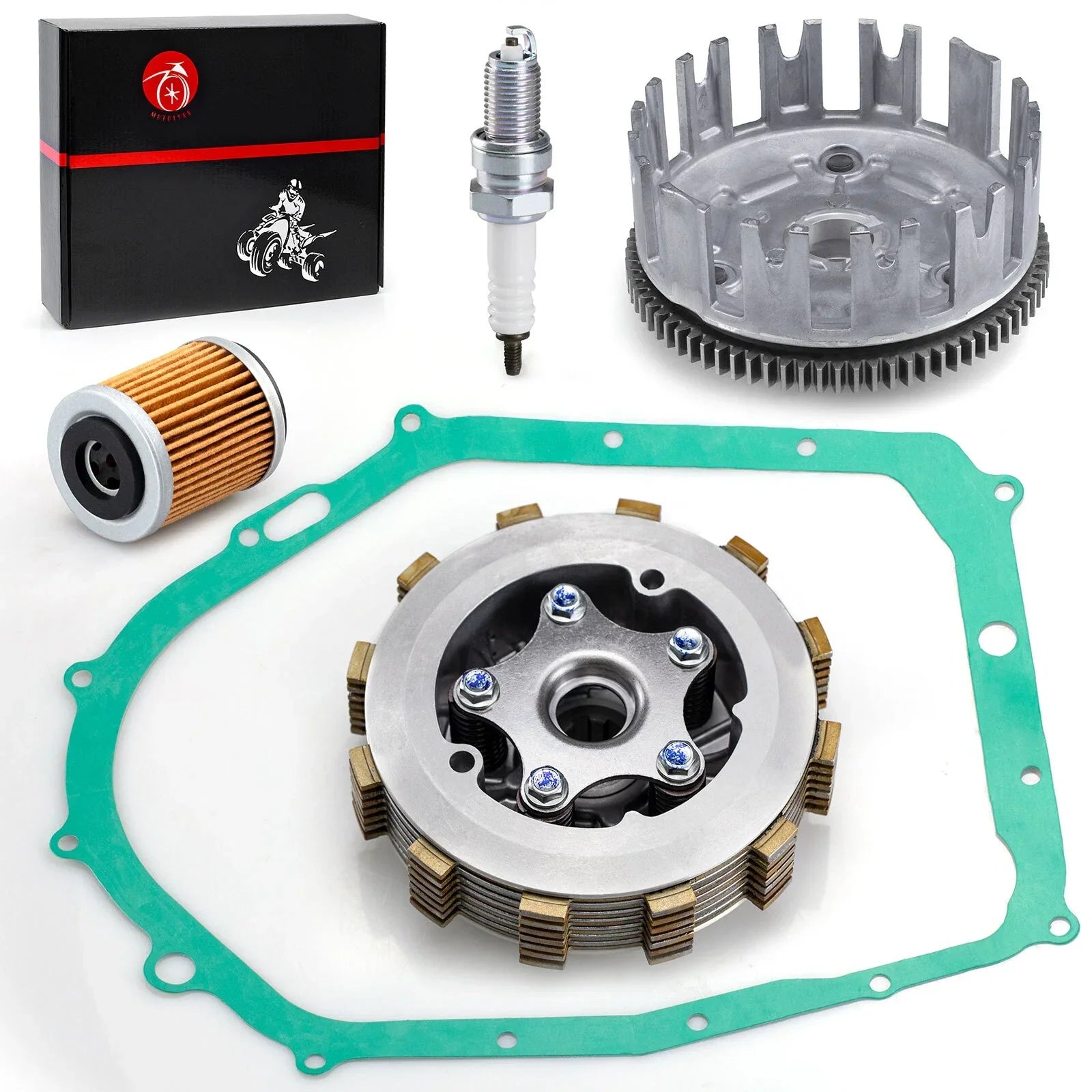 2 x Clutch Assembly kit & Clutch Basket for YAMAHA YFM350 Raptor (2004–2013)