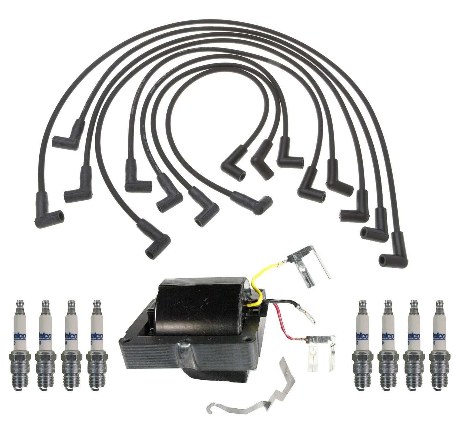 Ignition Wires Coil & 8 Spark Plugs Kit for GMC Jimmy (1976)