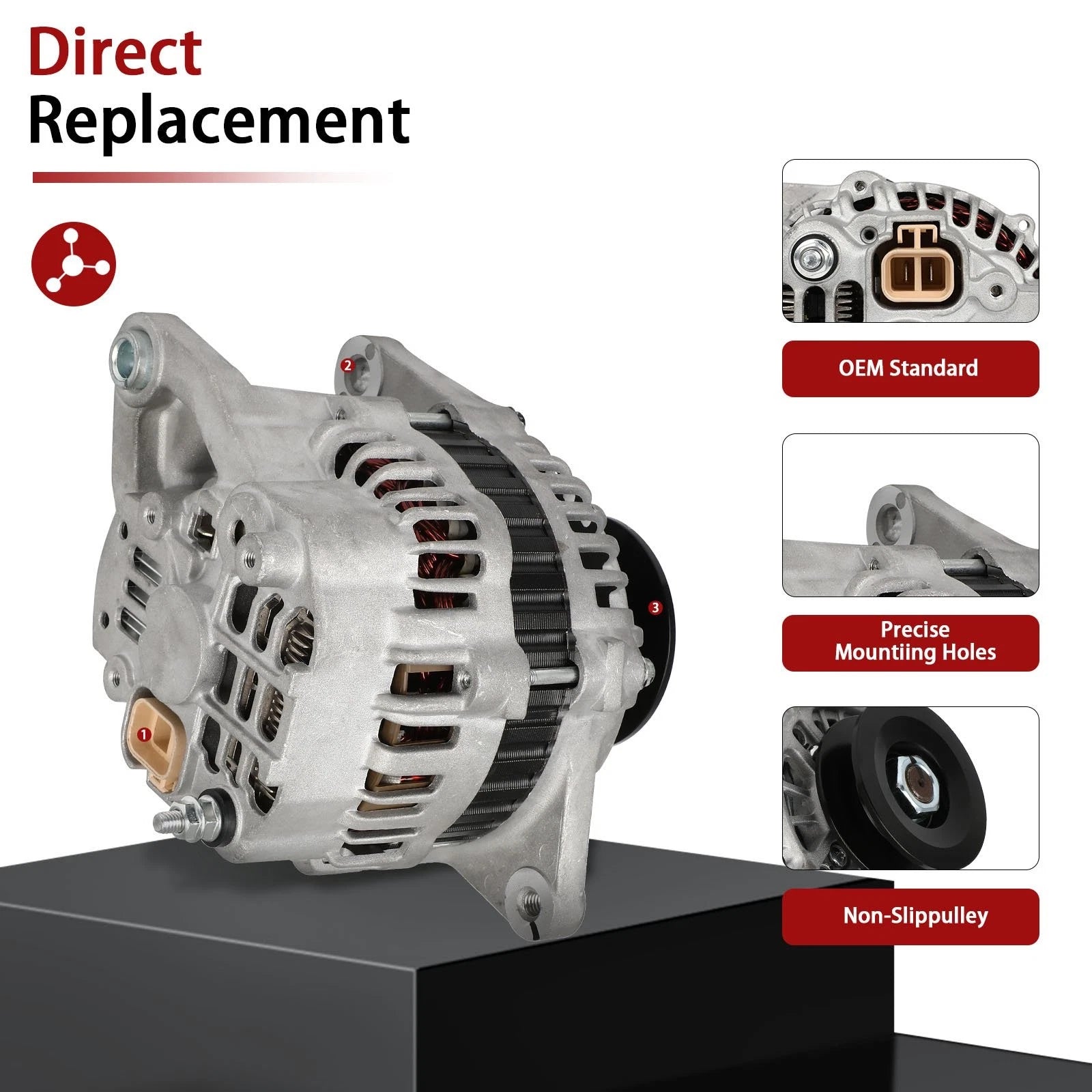 Alternator for Caterpillar CAT Skid Steer Loaders (246D3, 257D, 257D3, 259D, 259D3)