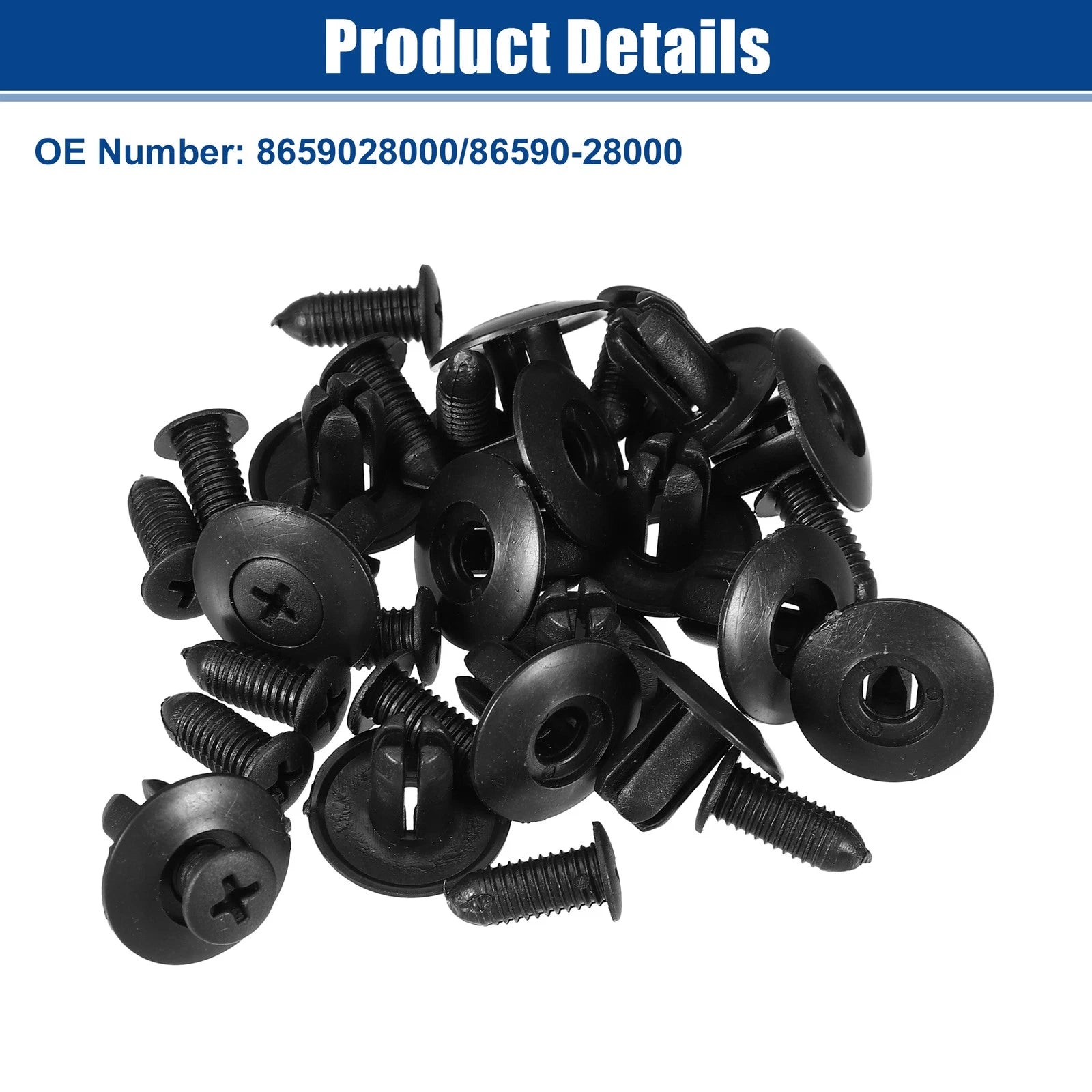 15pcs Bumper Cover Retainer Clip Fasteners for Hyundai Sonata (2011–2019) No. 8659028000