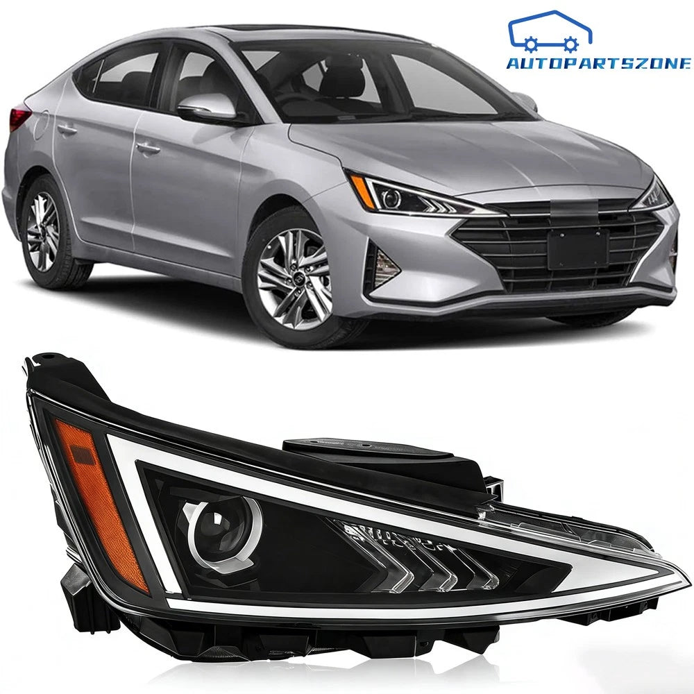 Headlight Assembly for Hyundai Elantra Sedan (2019–2020) Right Halogen