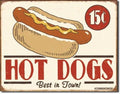 Vintage Replica Tin Metal Sign Hot Dogs Best in Town 15 Cents 1172