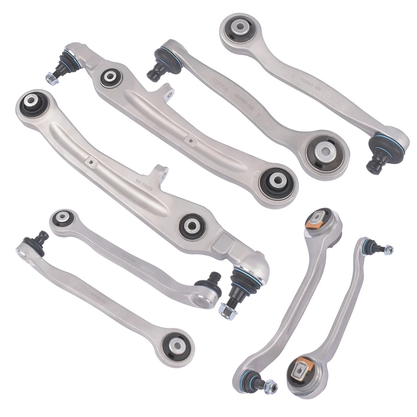 8X Front Upper & Lower Control Arms for Bentley Continental GT GTC Flying Spur (2003-2020)