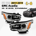 HID Projector Headlights w/LED DRL for GMC Acadia (2017–2019) Pair