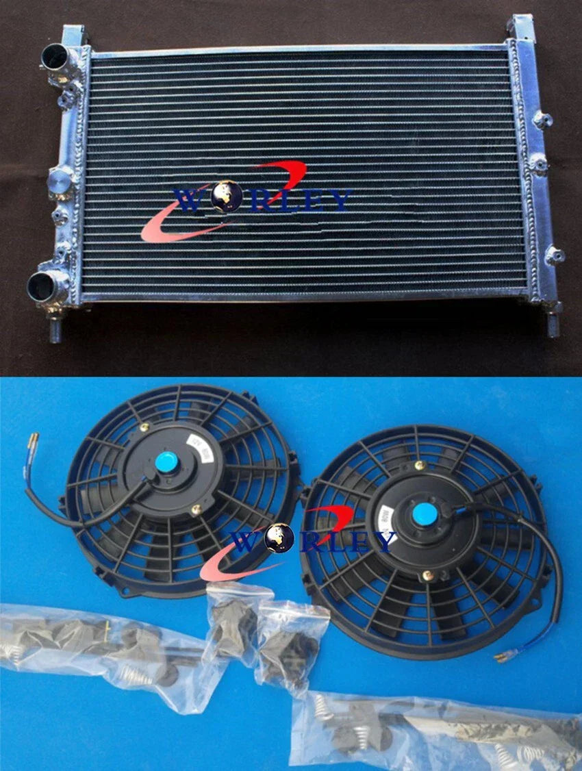 3 Row Aluminum Radiator + Fan for Fiat Uno 1.3L/1.4L Turbo (1989-1995)