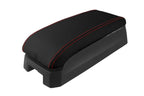 Leather Console Lid Armrest Cover for Jeep Patriot (2009–2017) Red Stitch