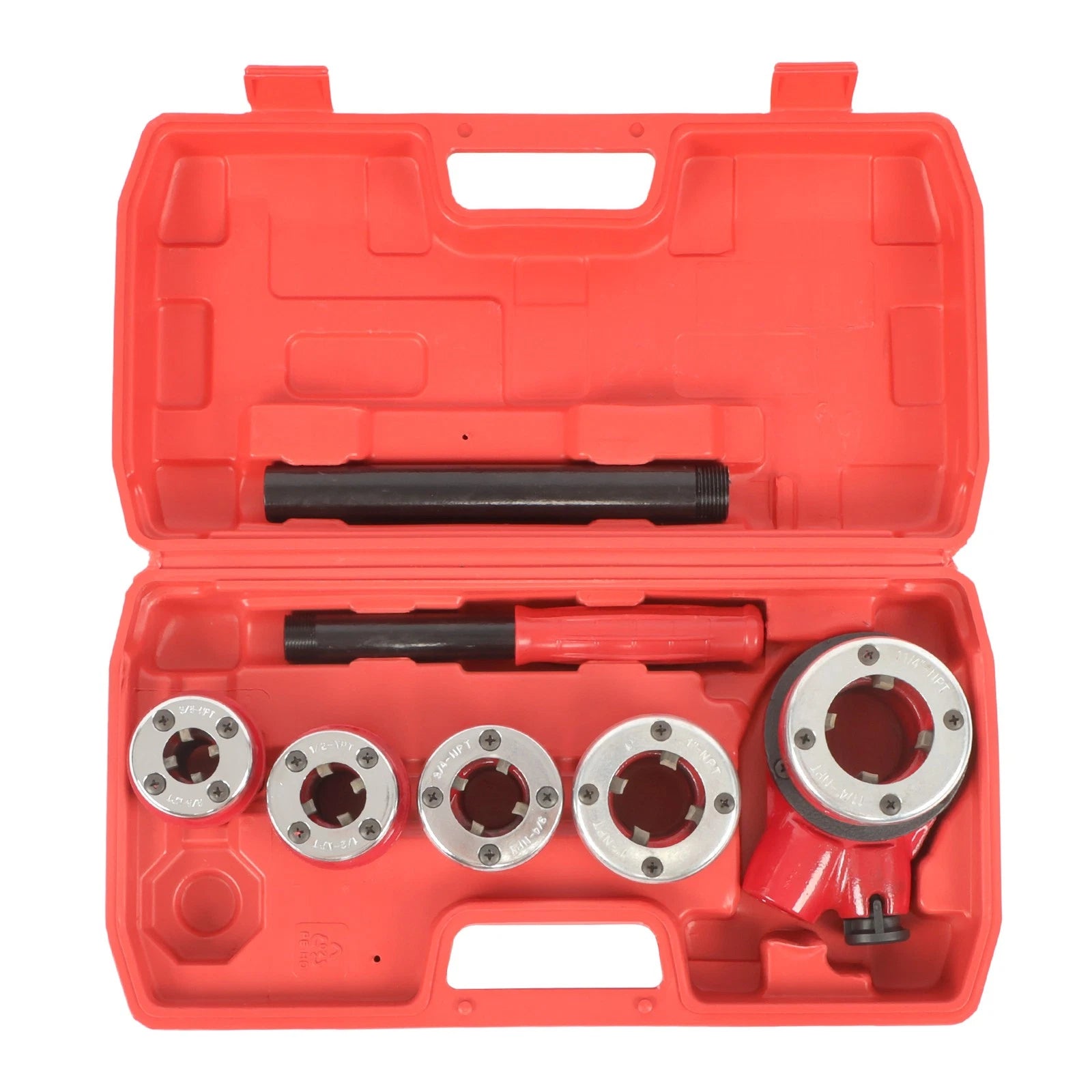 Pipe Threader Ratchet Tool with 5 Dies for Automotive Use