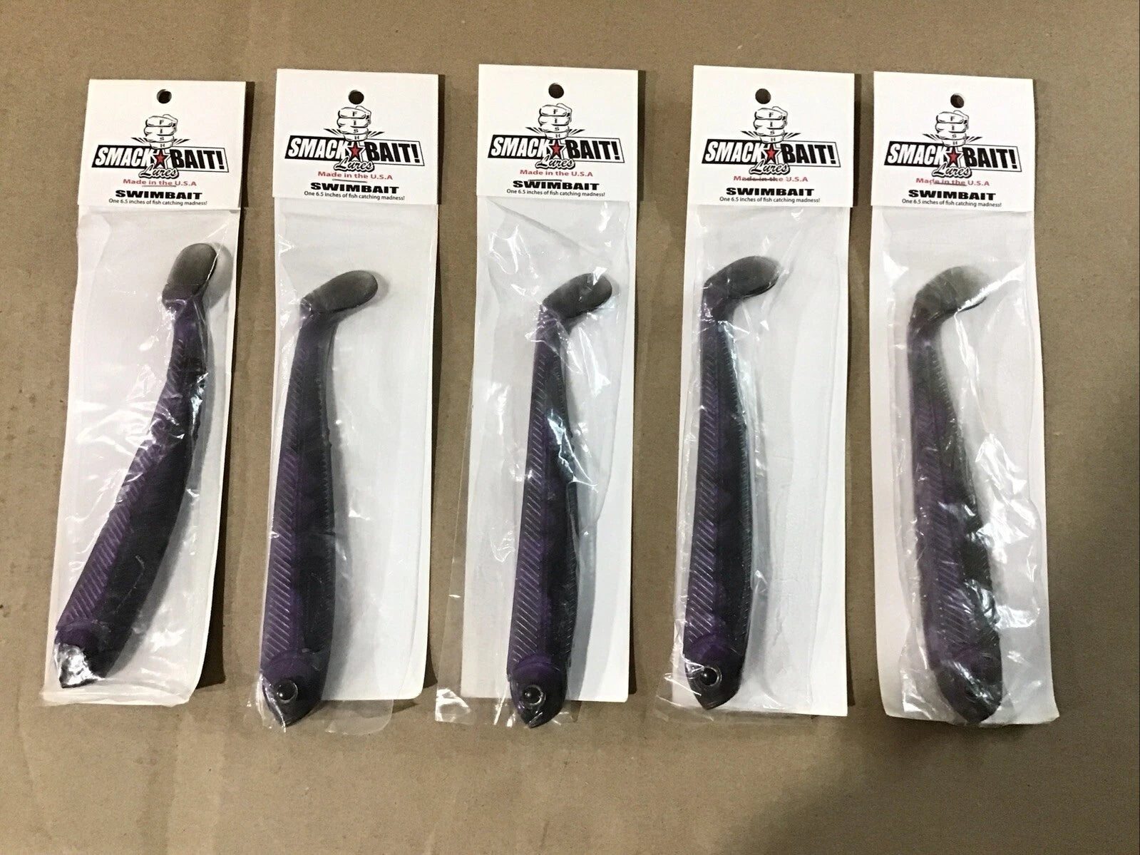 Set of 5 Betterways Smackbait 46 Swimbait 6.5" Anchovey SMACKBAIT646