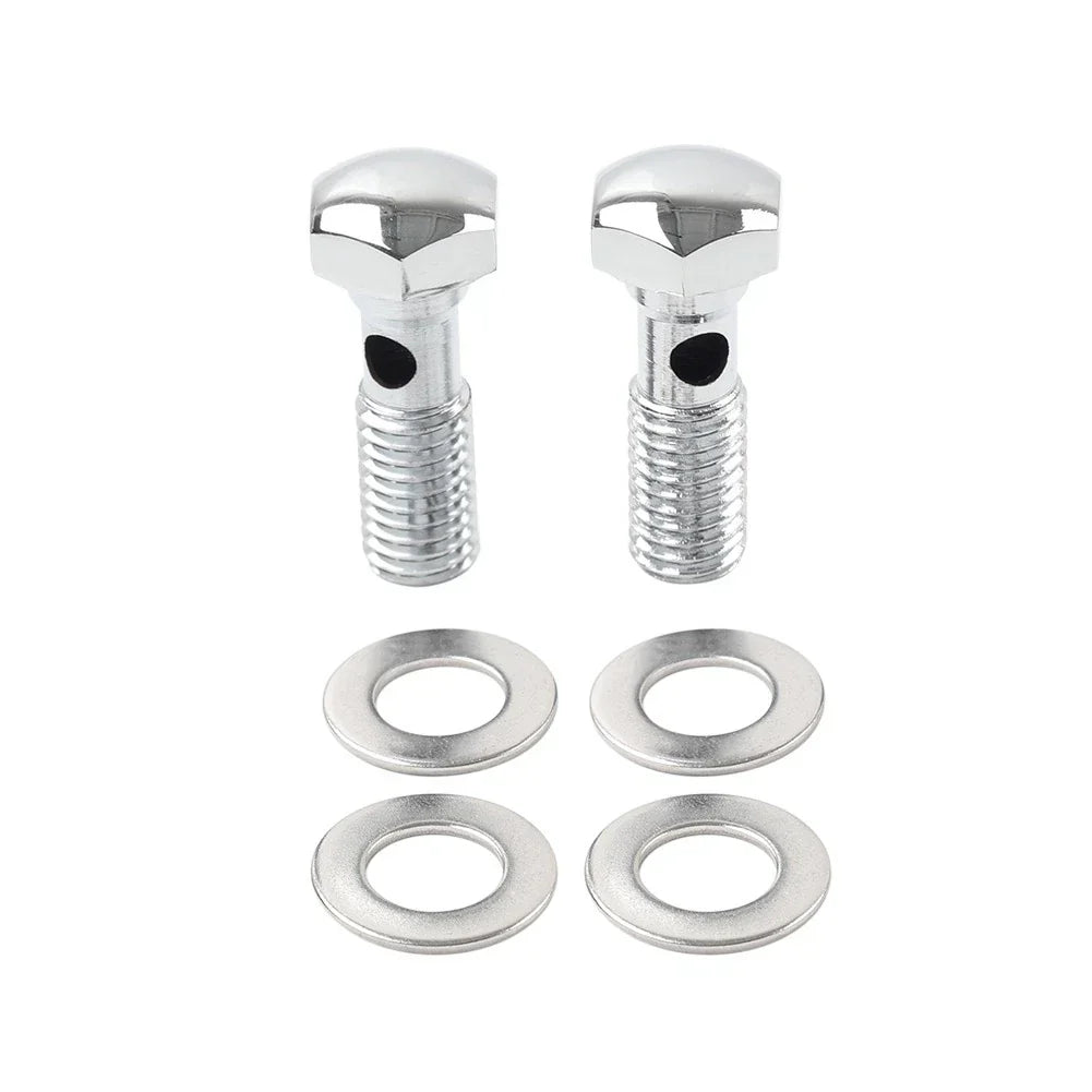 Chrome Head Breather Bolts for Harley Road King FLHR, Softail FXST (1994-1999)
