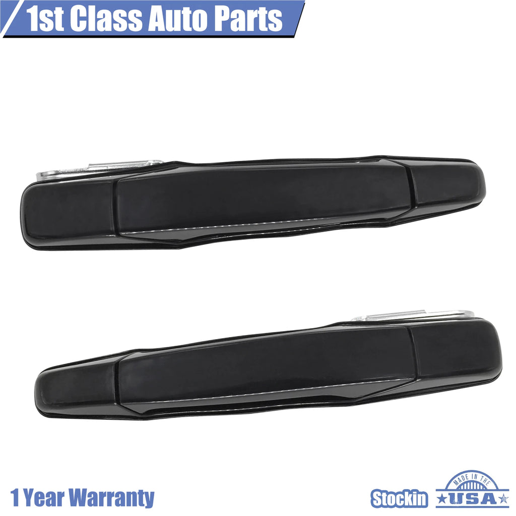 2X Black Outside Door Handles for Chevrolet GMC Cadillac (2007-2013)