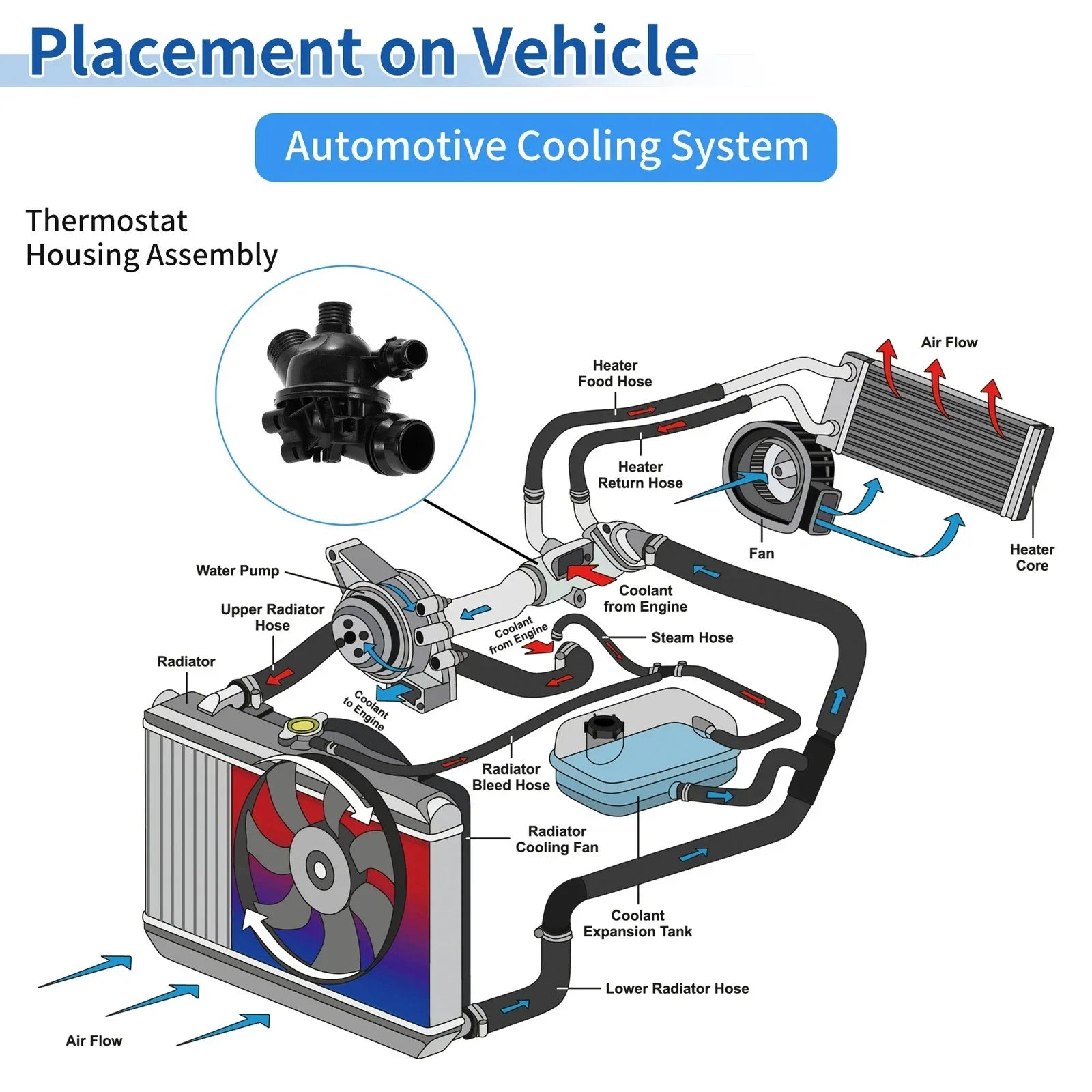 Engine Coolant Thermostat Housing Assembly for BMW 3-Series E90 (2005 - 2013)