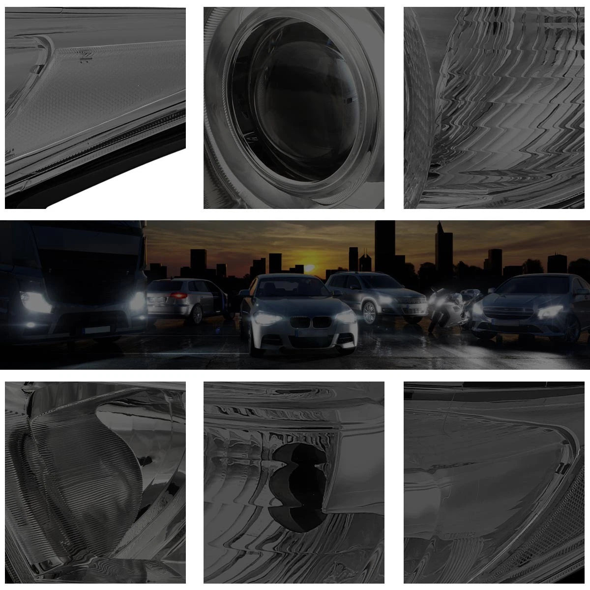 Smoked Lens Clear Corner Projector Headlight for Highlander (2011–2013)