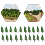 50pcs 1.88" Pine Trees for Railroad Landscape Scenery