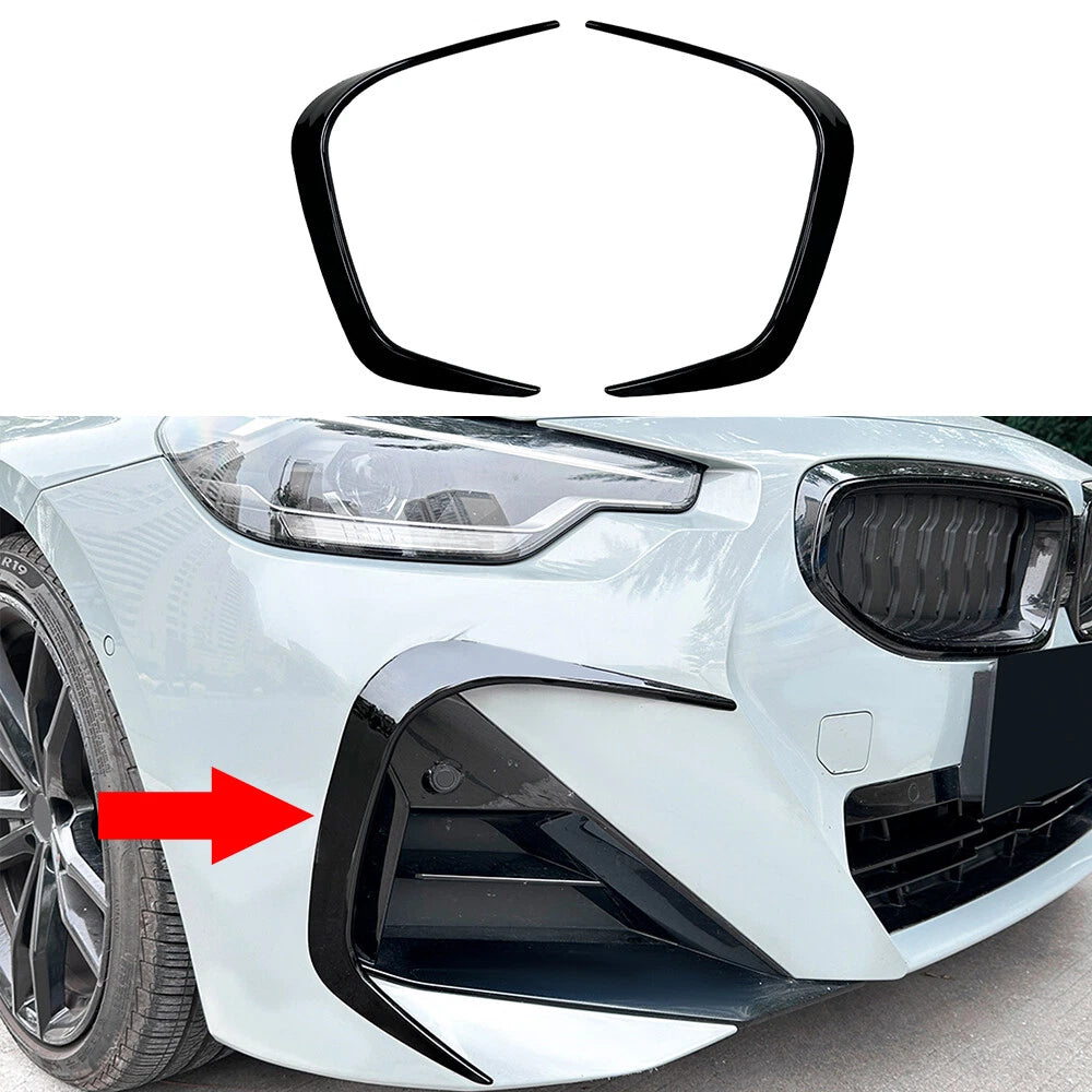 Gloss Black Front Side Vent Trim Cover for BMW 2-Series Coupe G42 (2022–2023)