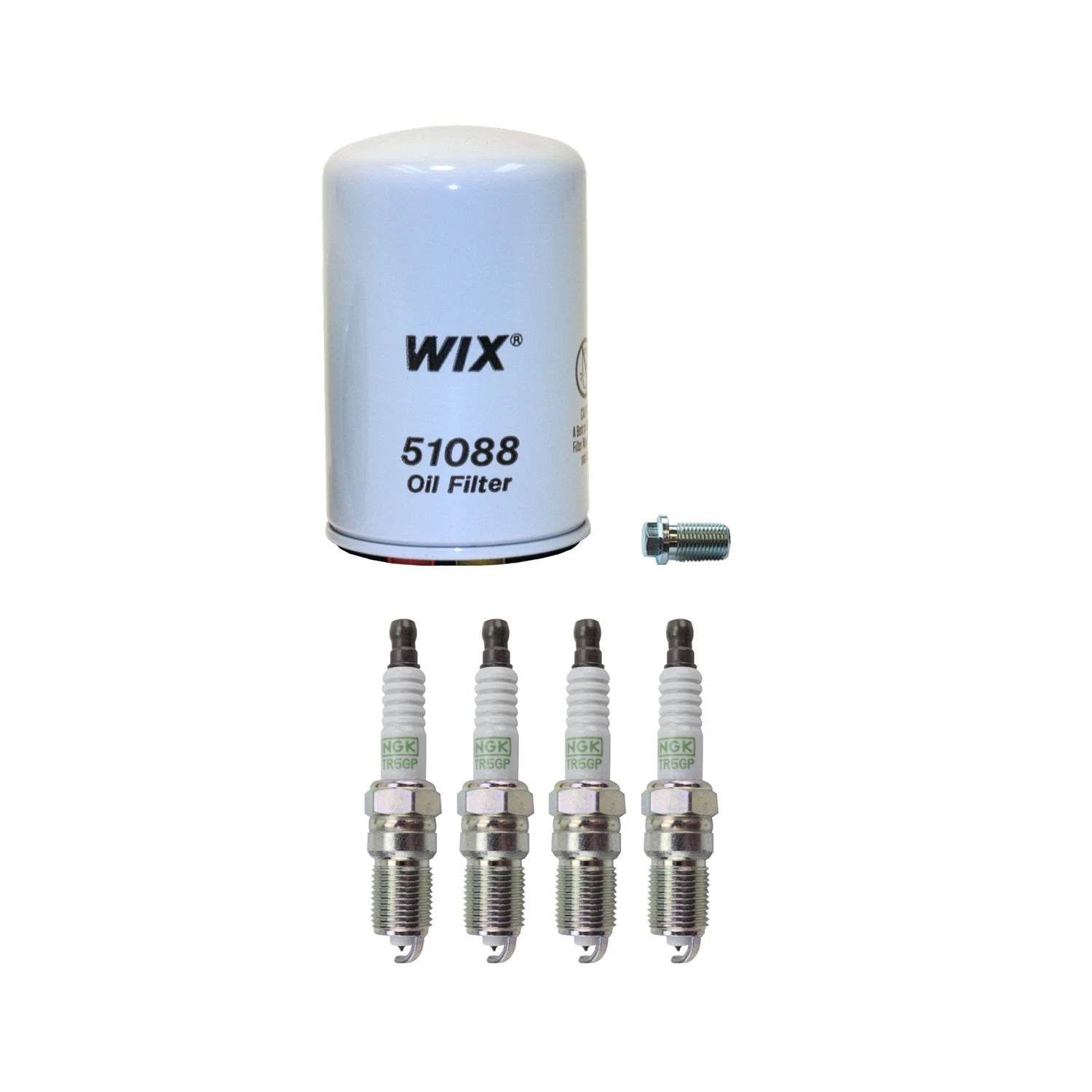 Wix Engine Oil Filter & NGK 4 Platinum Spark Plugs for W201 190E (1982–1993)