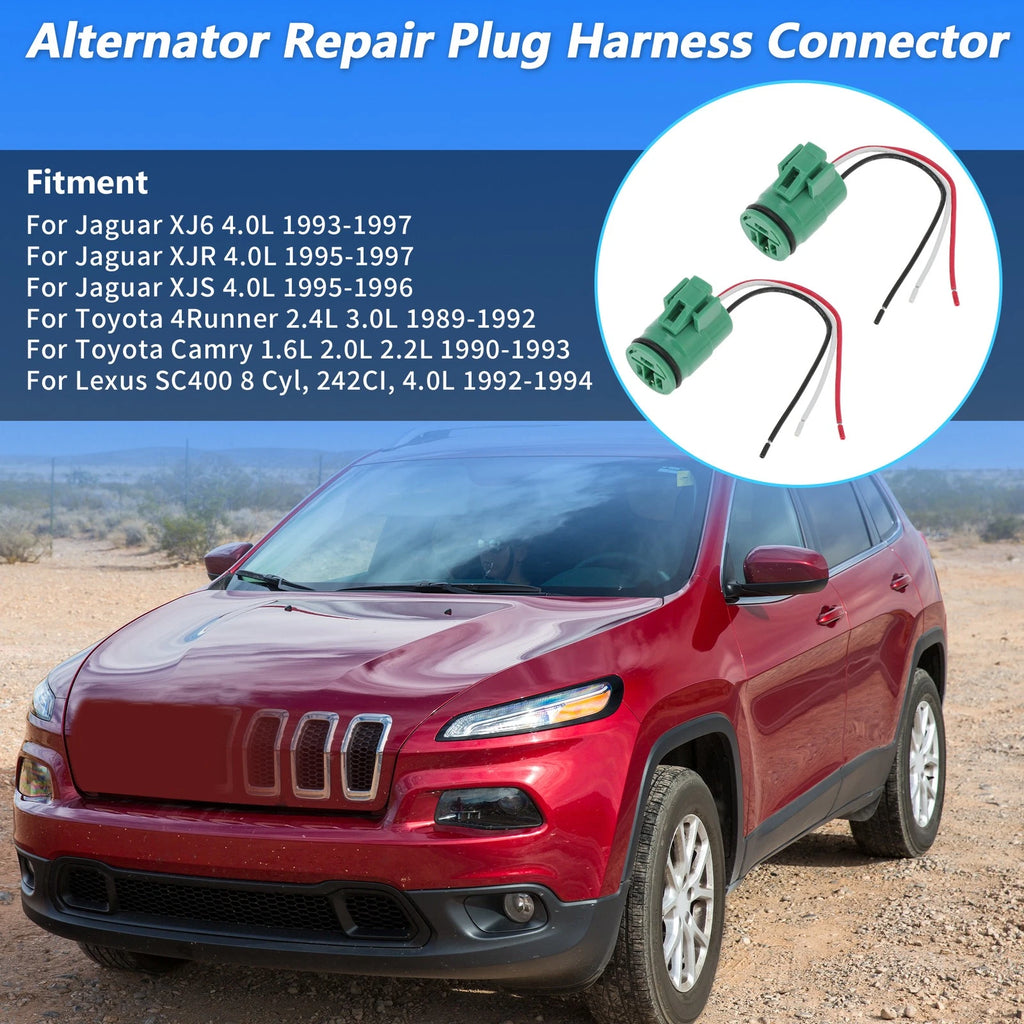 2Pcs Alternator Repair Plug Harness Connector for Toyota Honda 