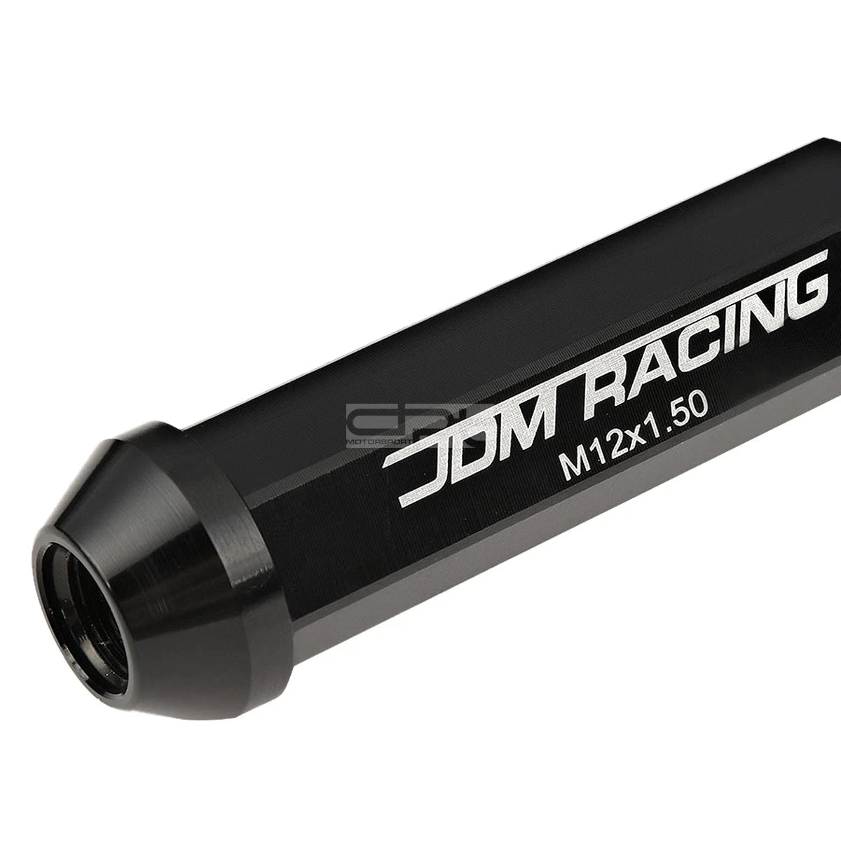 20x Open End M12x1.5 90mm Tall Black Aluminum Lug Nuts + Adapter