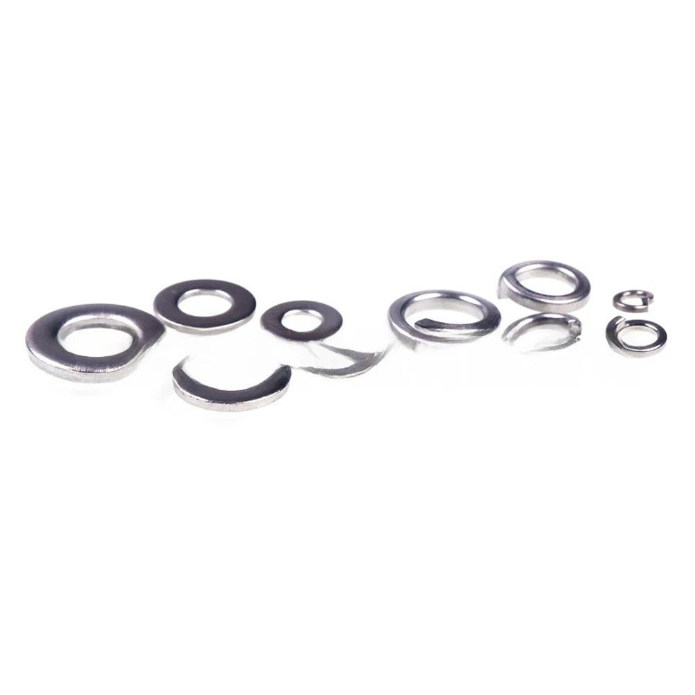 300PCS Flat & Spring Washer Assortment 304 Stainless Steel for M2 M3 M5 M6