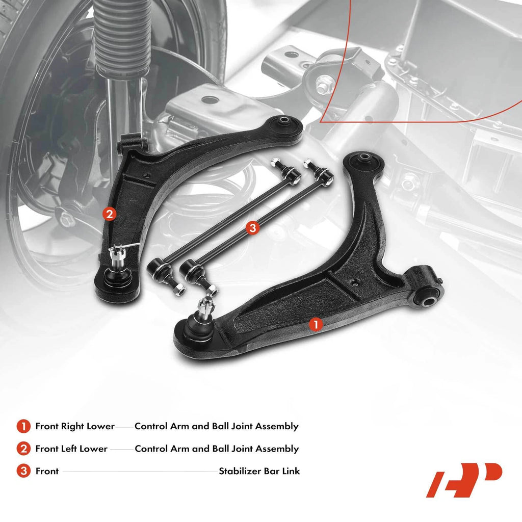 Set of 4 Front Lower Control Arm Sway Bar Links for Honda Ridgeline (2006–2014)