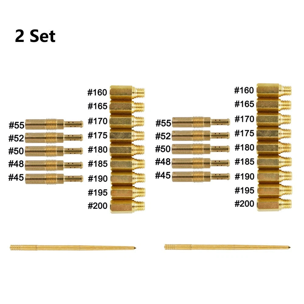 2X Carb Main Jet Pilot/Slow Jet Needle for Keihin FCR PWK OKO CVK PWM