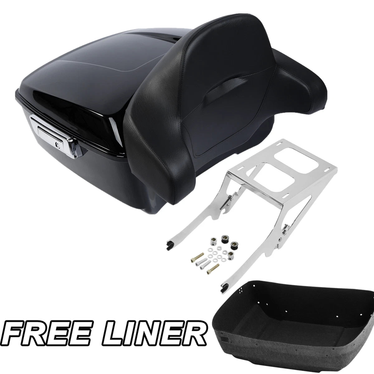 King Trunk Backrest Pad Mount Rack for Harley Heritage Classic FLHC (2018–2023)