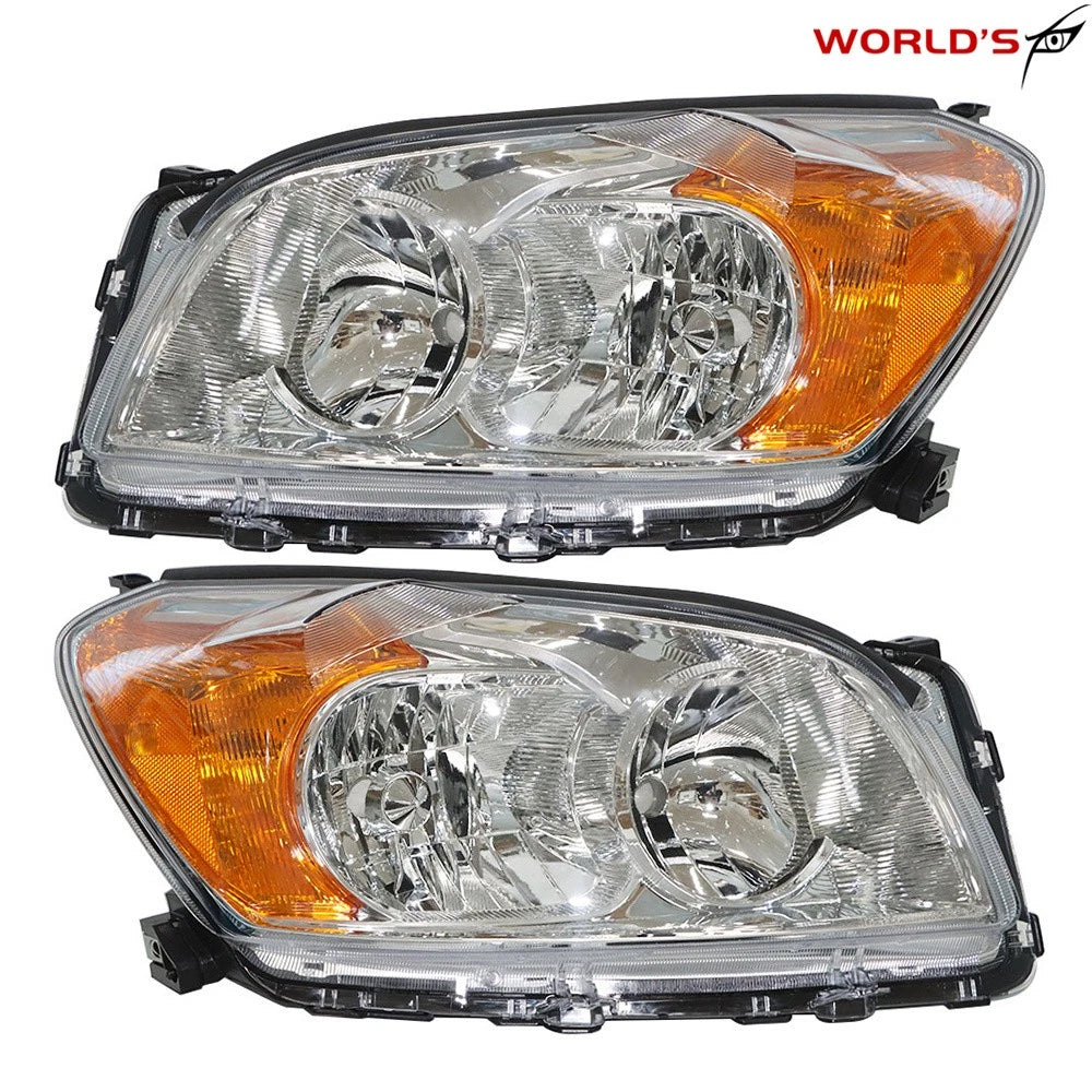 Set of 2 Chrome Headlights for Toyota RAV4 (2009–2012)