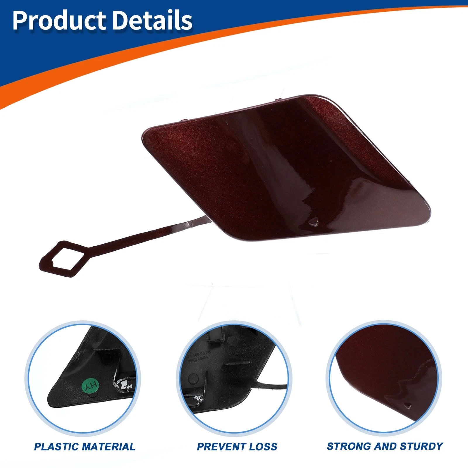 Tow Hook Cap for Mercedes-Benz C250 (2012–2015) No.A2048850526 Dark Red