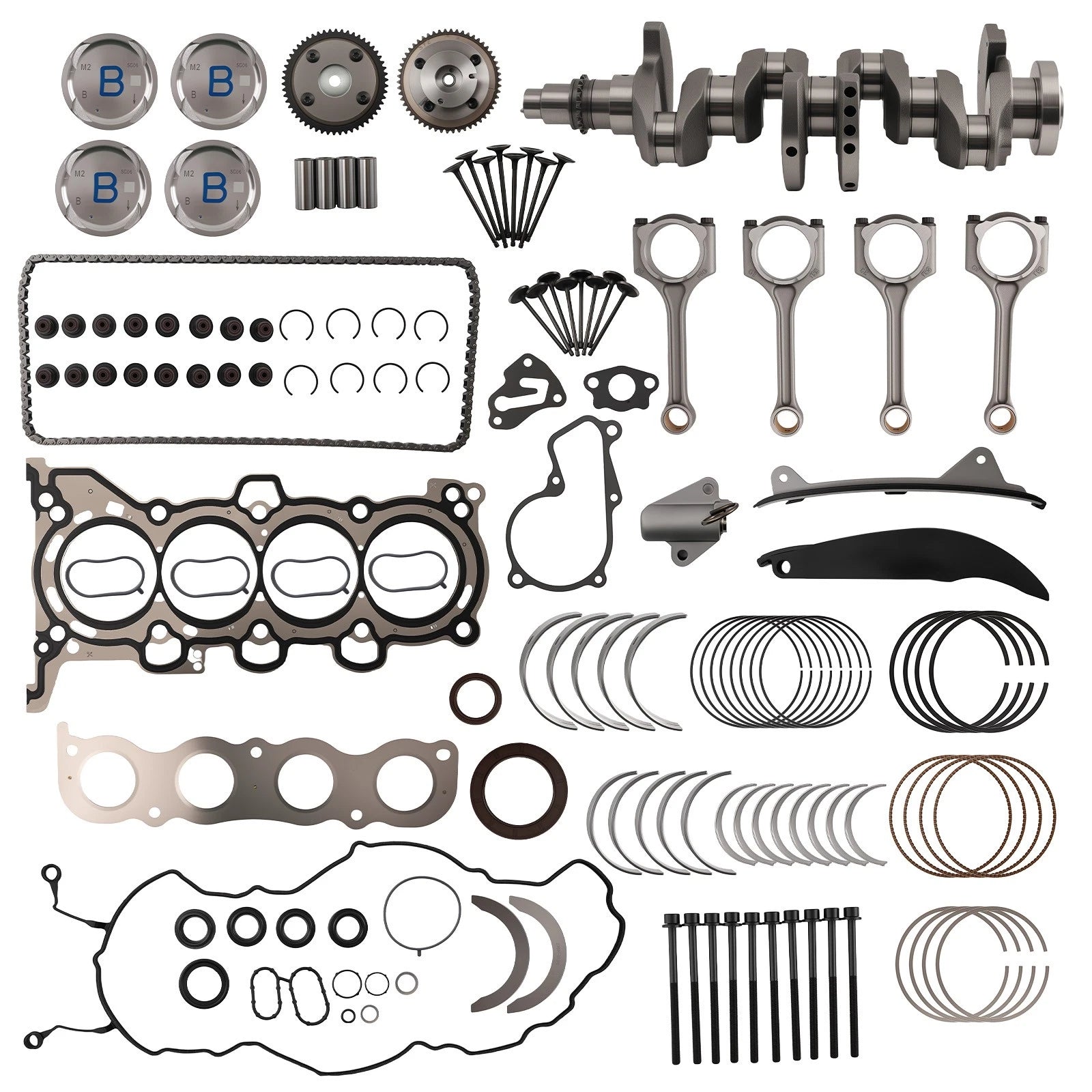 Engine Rebuild Assembly for Hyundai 2.0L (2016–2019) 21020-2E041, Gasket Kit