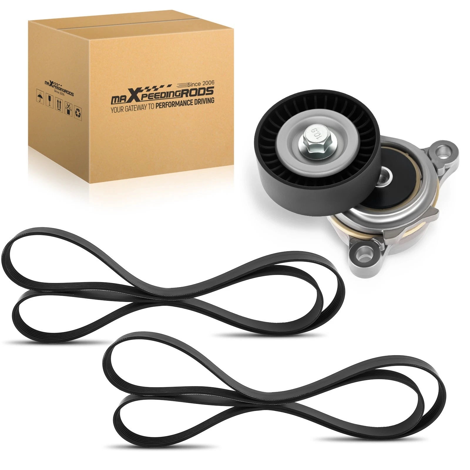 3PC Serpentine Belt Drive Component Kit for Ford Mustang F-150 3.7L (2011–2017)