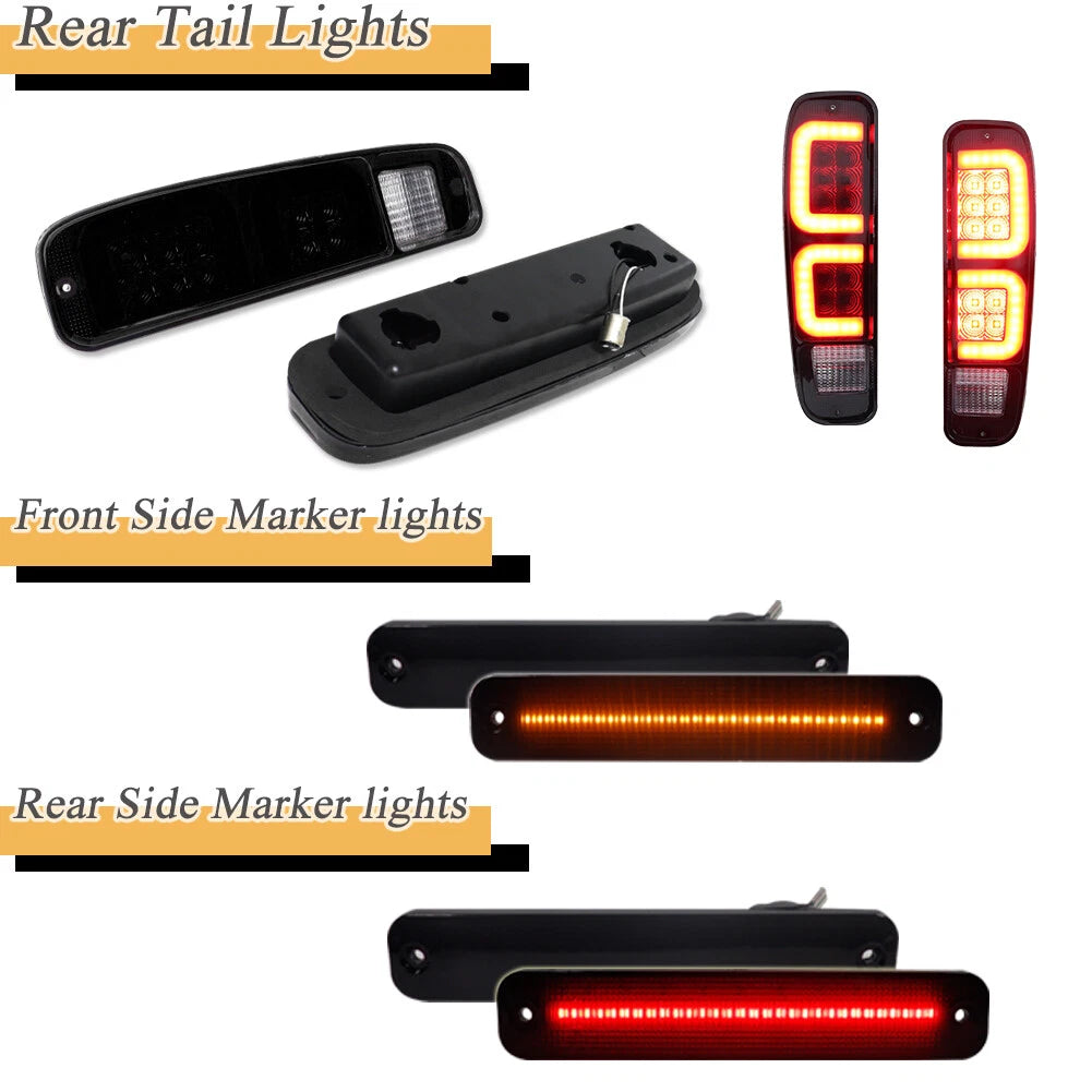 Set of 6 Tail Lights & Side Markers for Ford F100 F150 F250 (1978–1979)