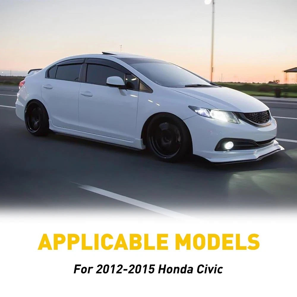 Set of 8 Black Pillar Post Covers for Honda Civic (2012–2015)