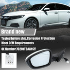 Left Side Door Mirror Assembly White for Honda Accord (2018-2022)