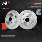 Set of 8 Rear Drilled Brake Rotors and Pads for Honda Odyssey (2011–2017)