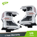 Headlight Assembly Projector for Ford F250 F350 (2020–2022) Chrome Clear