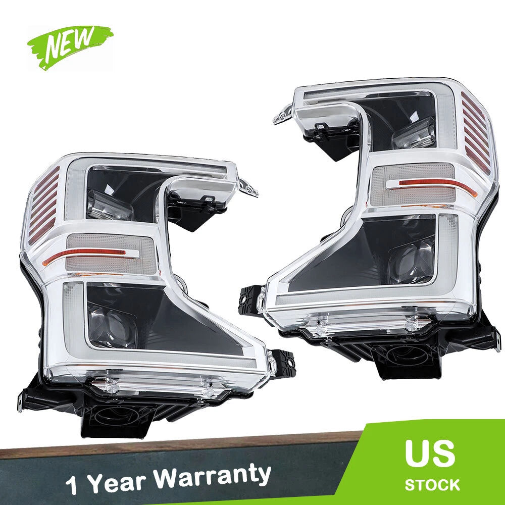 Headlight Assembly Projector for Ford F250 F350 (2020–2022) Chrome Clear