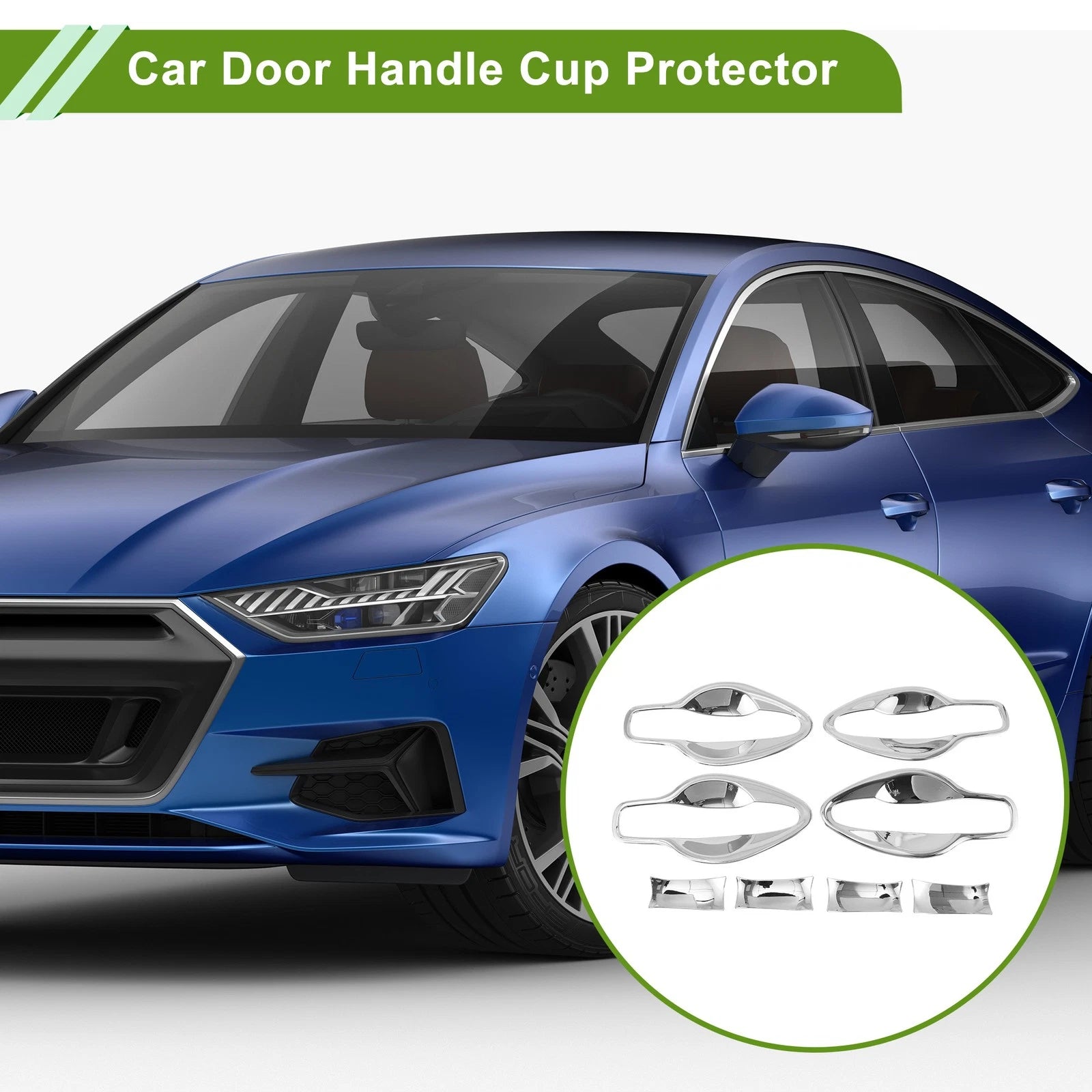 Set of 8 Chrome Door Handle Cup Protectors for Nissan Murano (2015–2022)