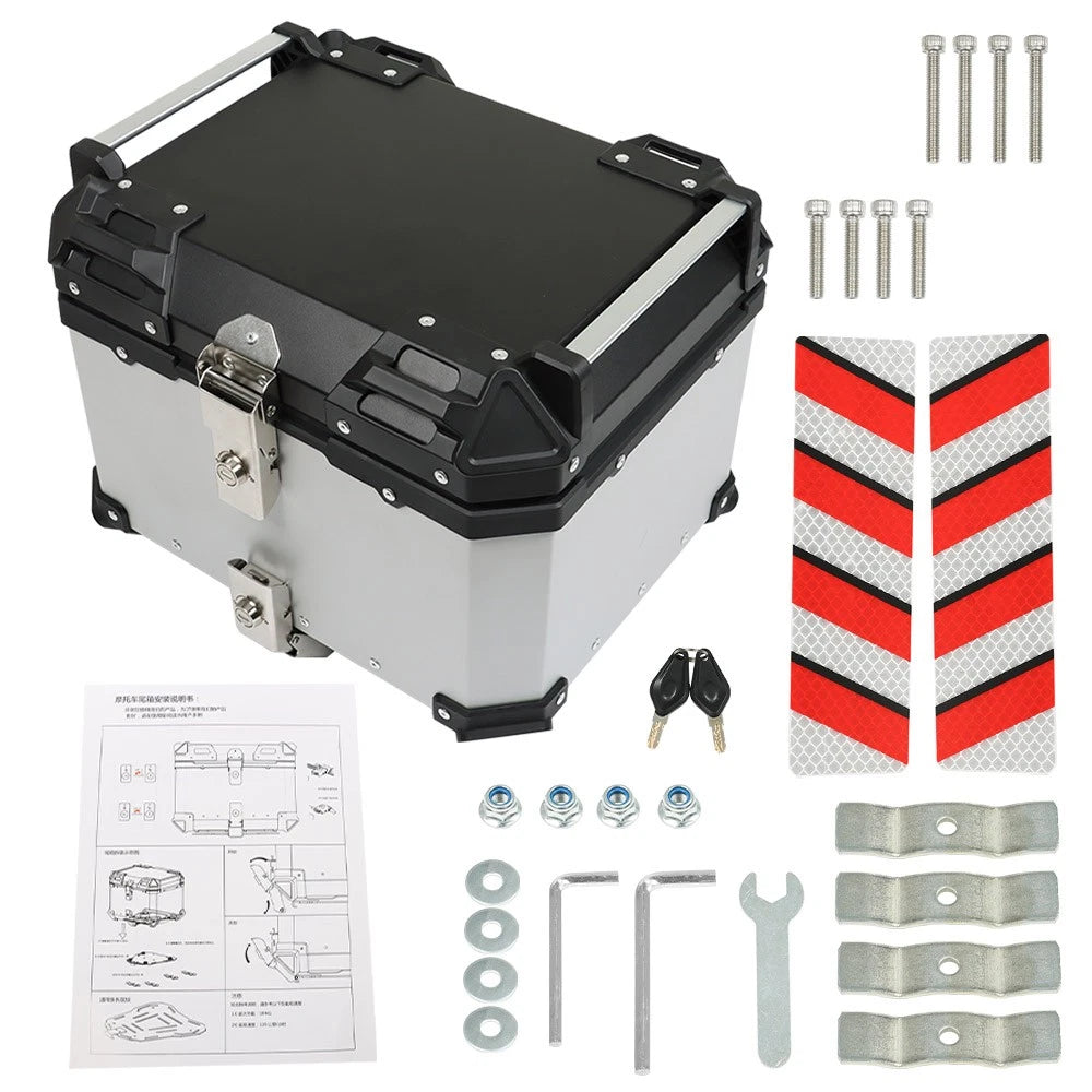45L Waterproof Silver Tail Box for Motorcycle