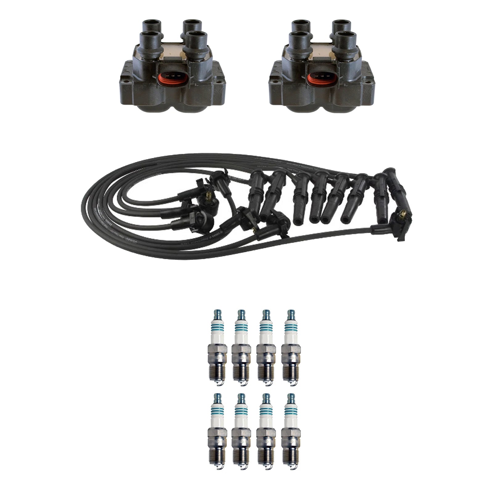 Set of 2 Ignition Coils & 8 Iridium Spark Plugs for Ford 4.6L V8