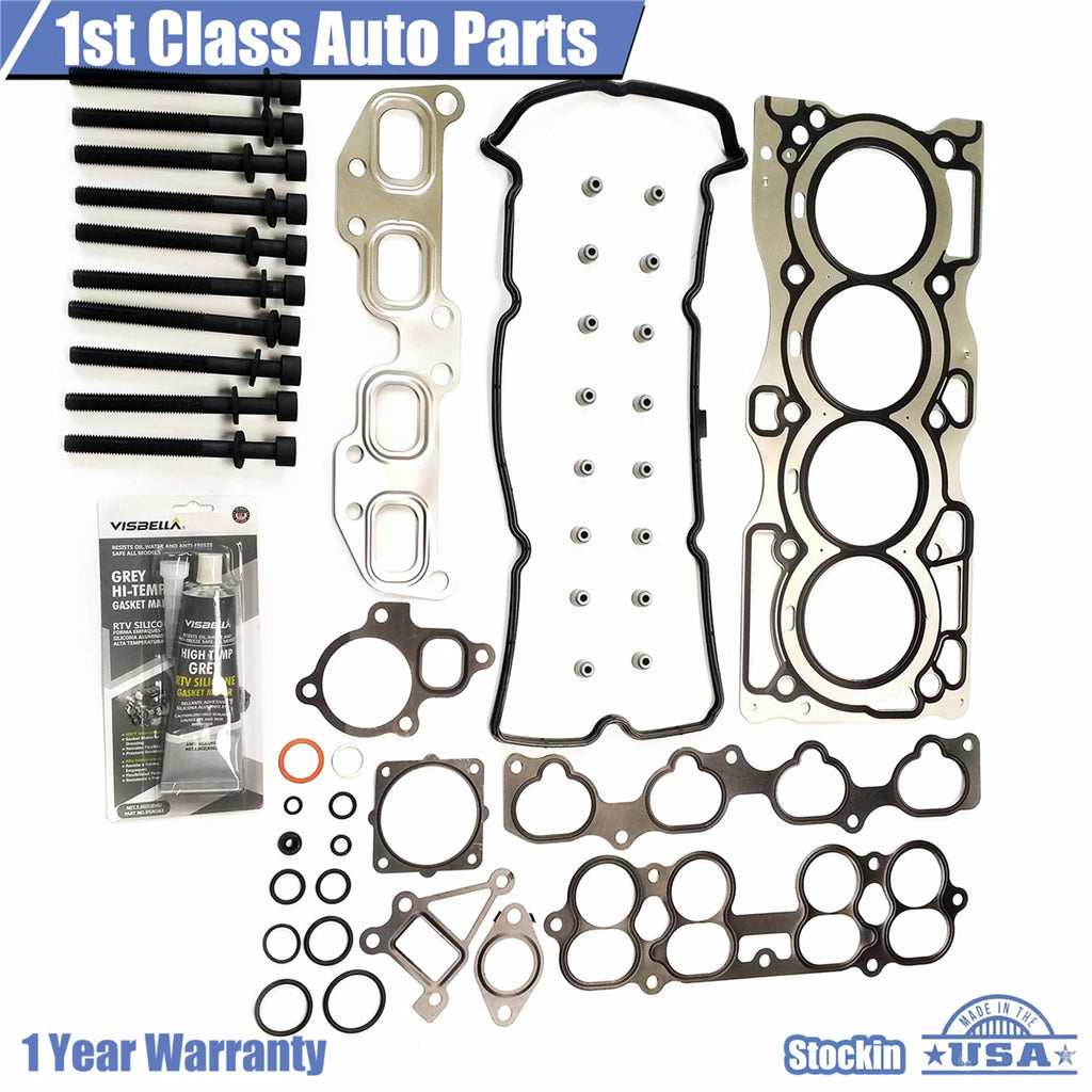 Engine Head Gasket Set with 10 Cylinder Head Bolts for Nissan Altima Sentra (2002–2018)