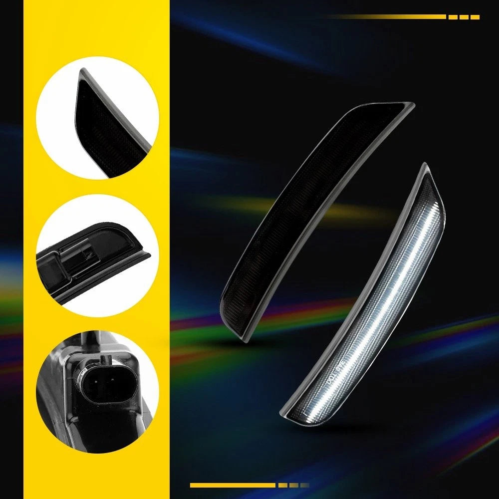 Smoked White LED Front Bumper Side Marker Lights for Dodge Durango (2021–2025)