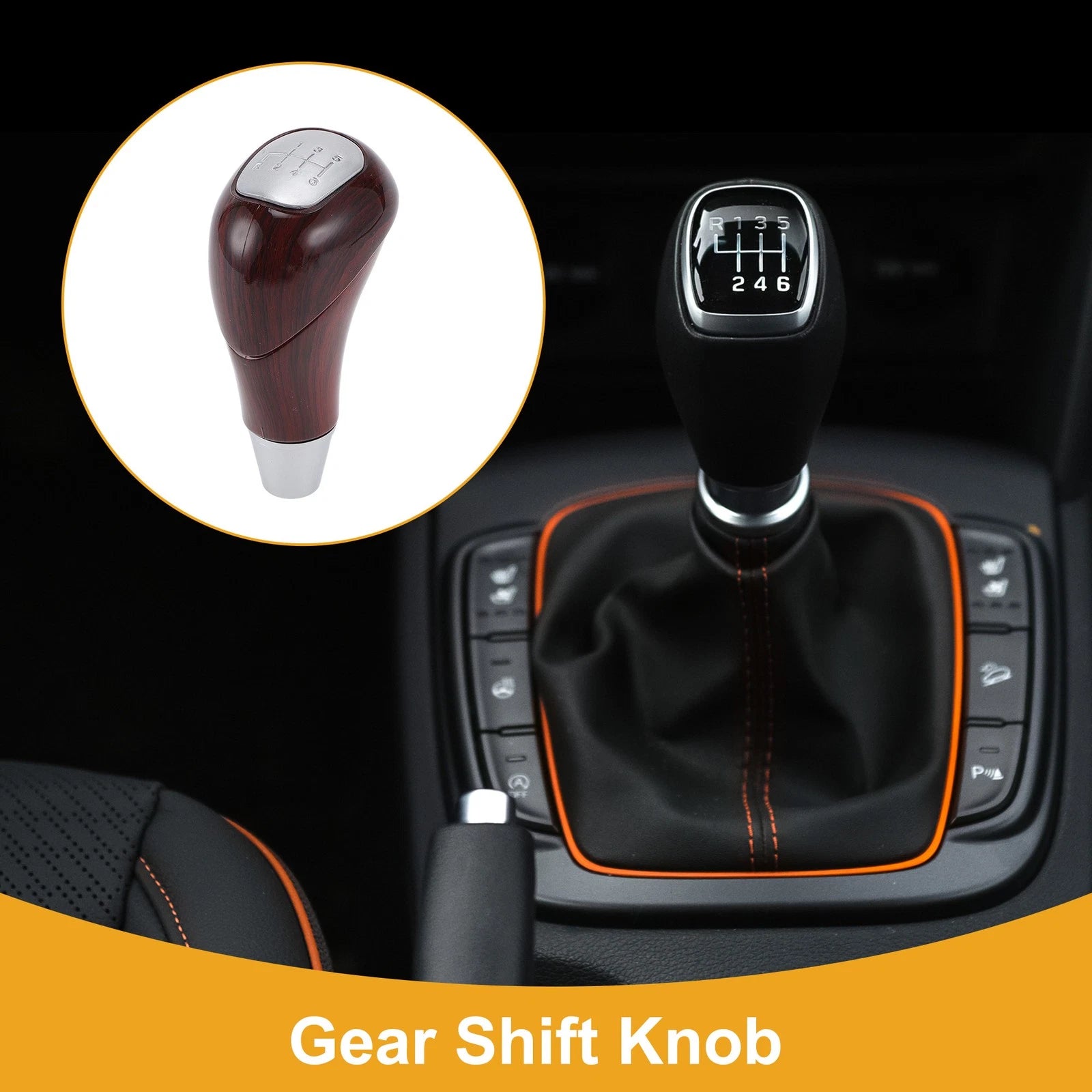 6 Speed Gear Shifter Knob for Mercedes-Benz C-Class (1993–2000) Brown Plastic