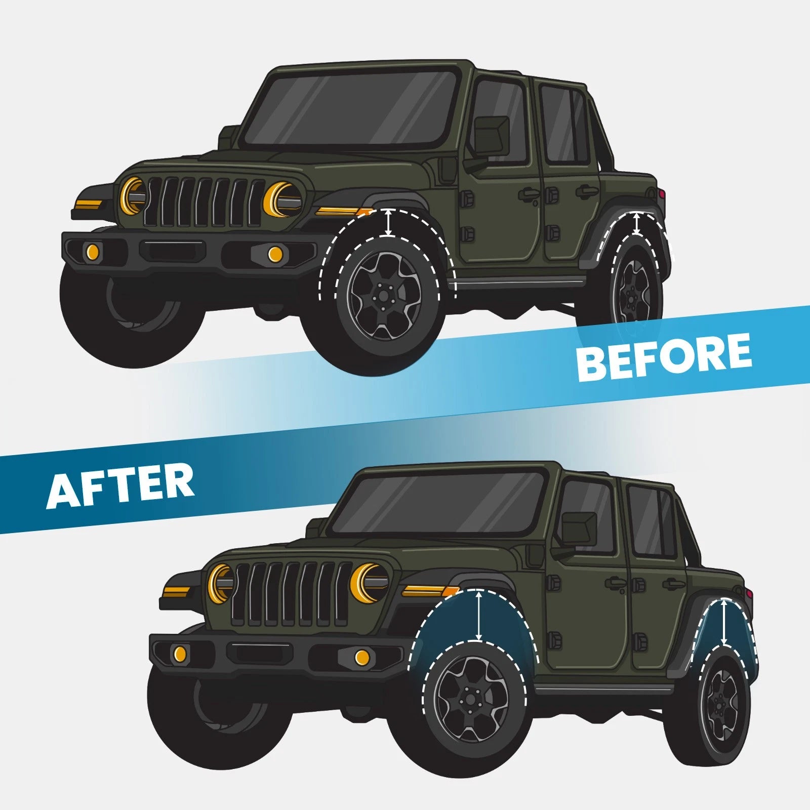 4" Lift Kit with Shocks for Jeep Wrangler JK Unlimited (2007–2018)