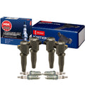 Set of 4 Ignition Coils & Spark Plugs for Ford Mazda Mercury (Denso, NGK)