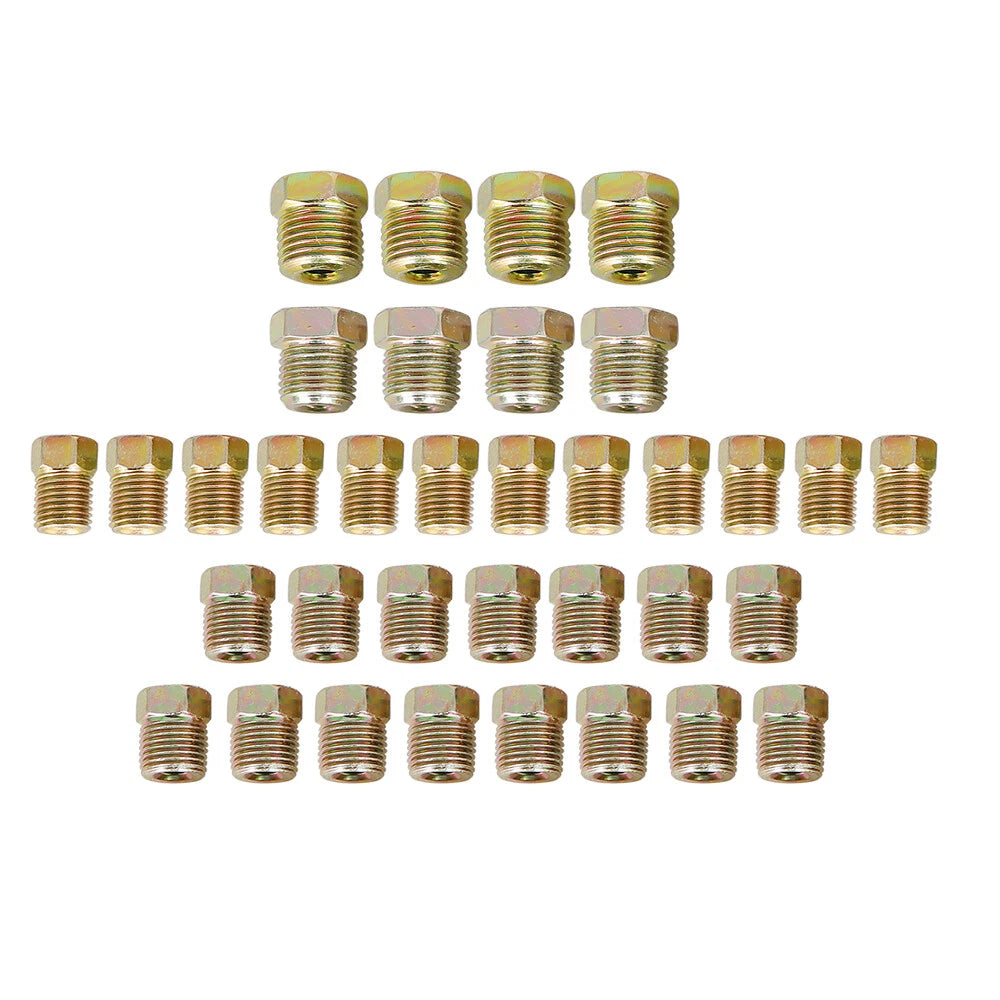 35PC Tube Brake Line Fitting Nuts Kit for Inverted Flares (Universal)